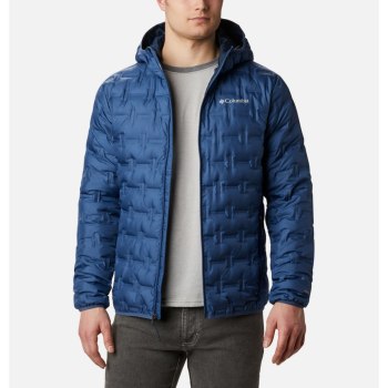 Columbia Jas Heren, Delta Ridge Down Hooded Blauw, 92RHMGDTQ